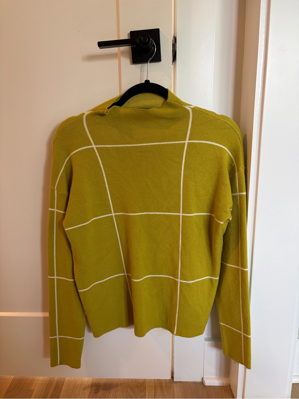 Tahari Chartreuse Mock Neck Sweater